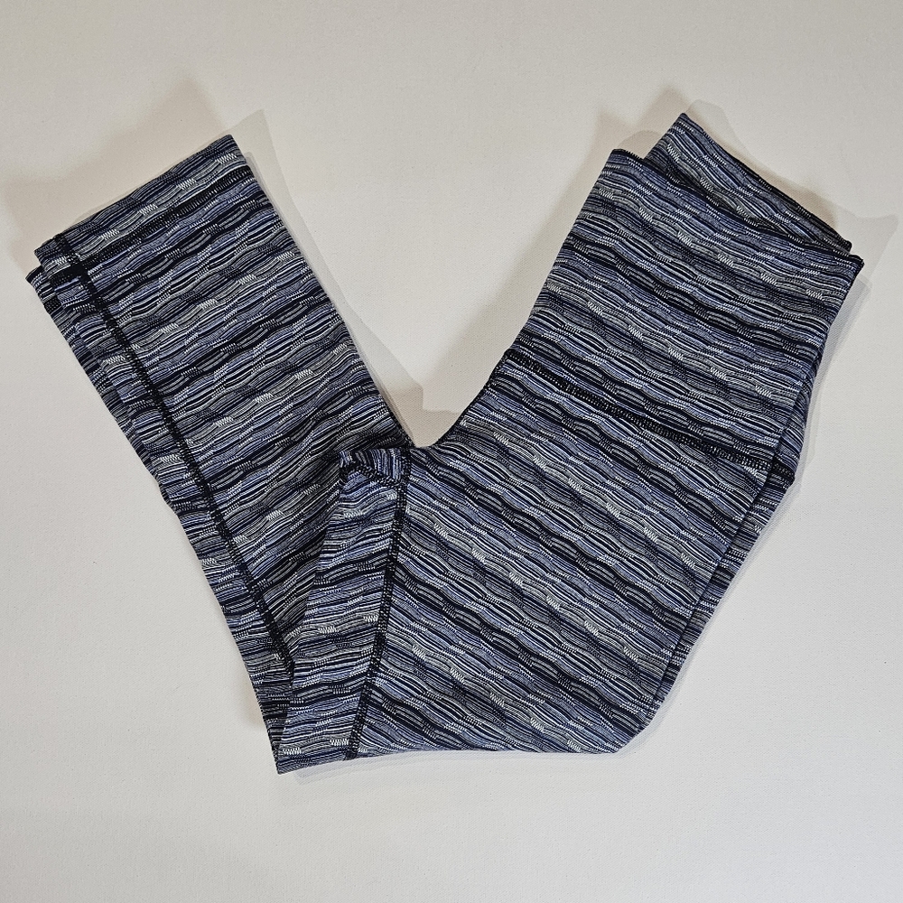 Lululemon Leggings Womens 24 Blue Marbled Athletic Moisture Wicking Yoga Pants